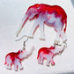 Elephant Necklaces/Earrings Set  | Pink Sparkle Resin Elephant |
