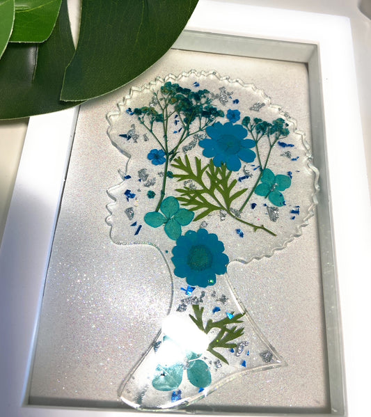 Afro Head Shadow Box Picture| Handmade Afro Picture | Afro Head Picture