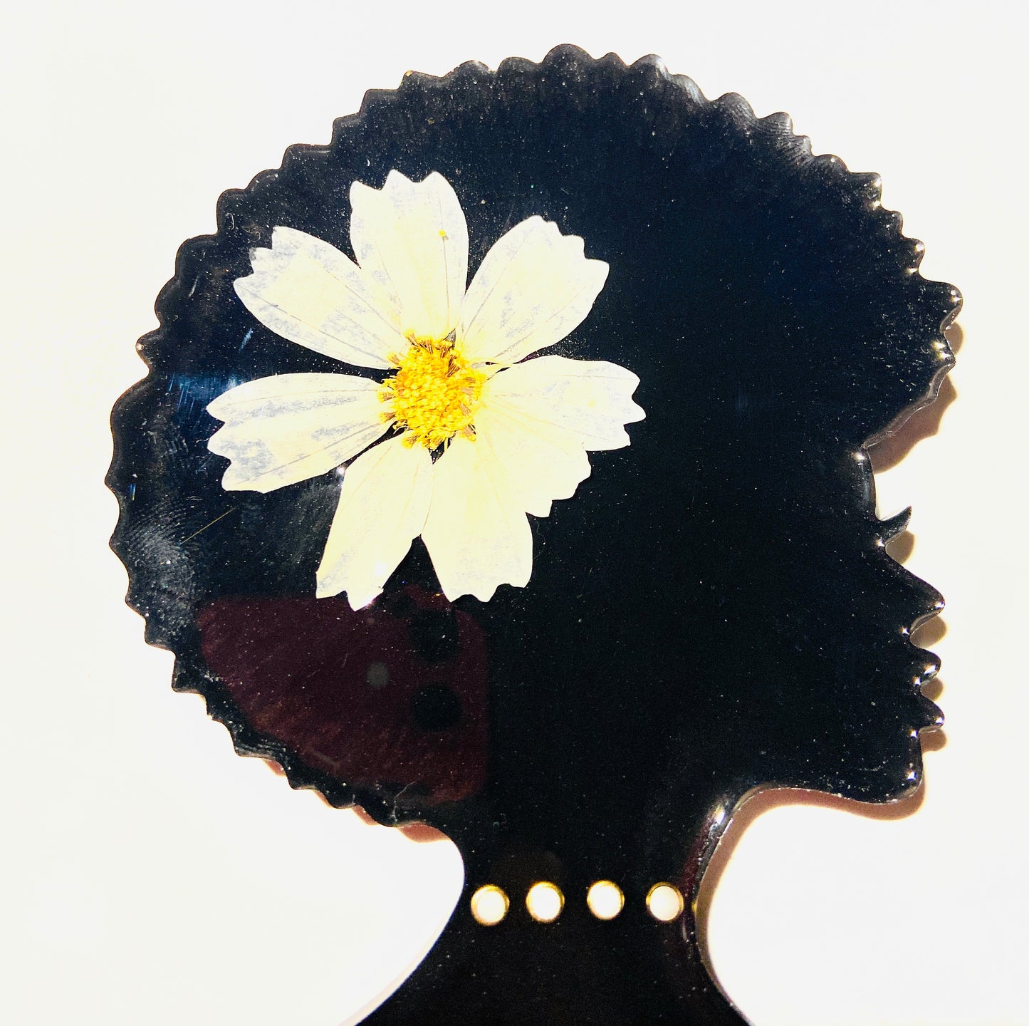 Afro Pick | Afro Head Puff Pick | Resin Pick | Cute Pick | Dried Flowers Pick | Hair Pick | Natural Hair Pick