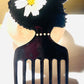 Afro Pick | Afro Head Puff Pick | Resin Pick | Cute Pick | Dried Flowers Pick | Hair Pick | Natural Hair Pick