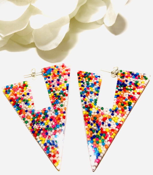V-Shaped Earrings| Multicolored Earring |